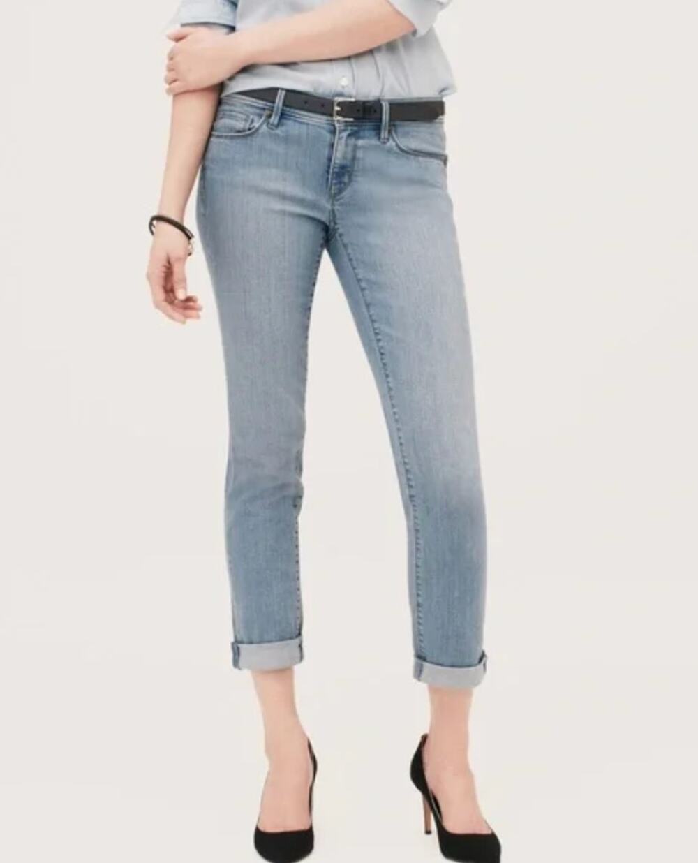 LOFT Modern Cuffed Crop Jeans 26 2 2P 26P Women's Petite Slim Straight - Picture 1 of 5